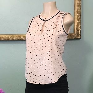 Keyhole polka dot blouse